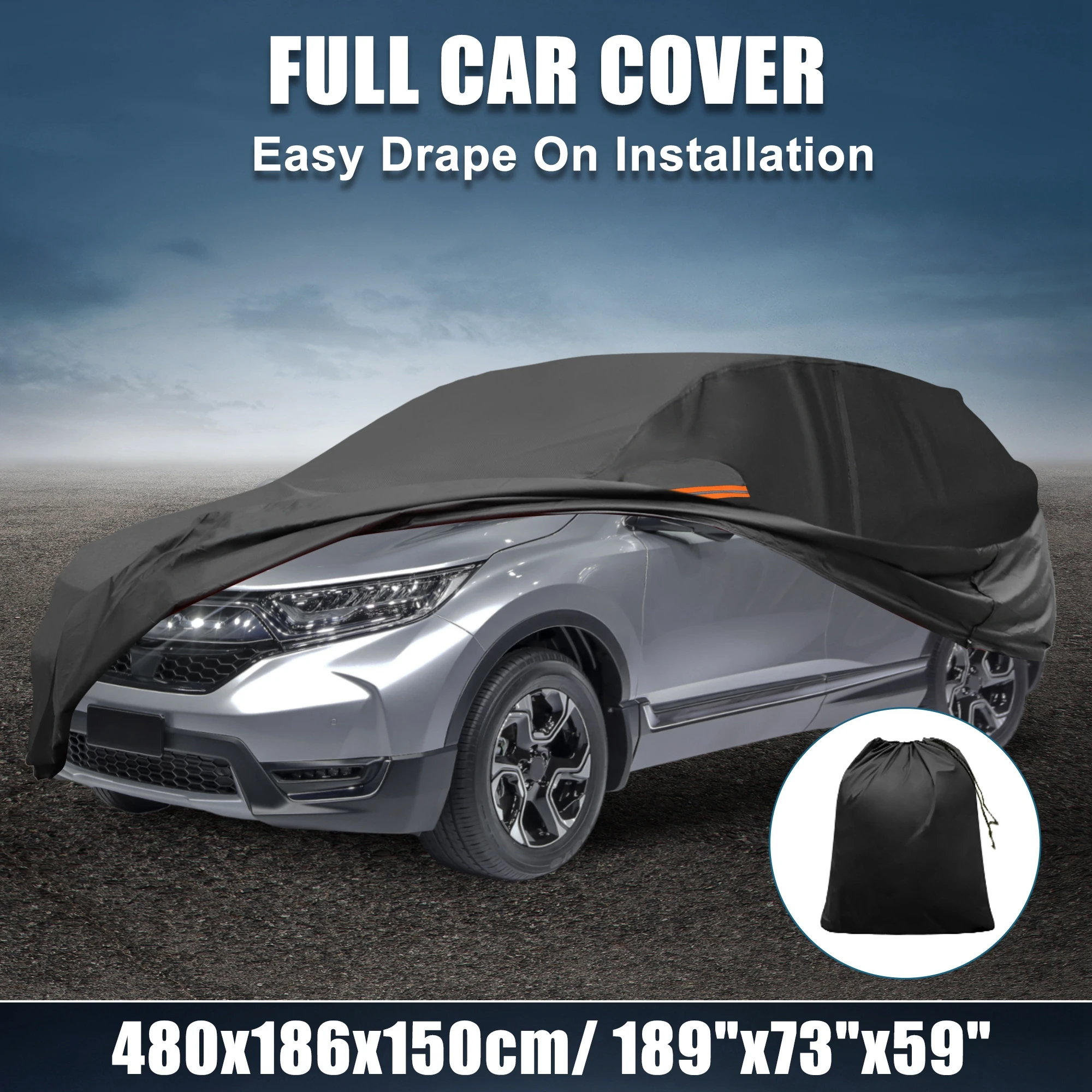 Водонепроницаемый автомобильный чехол Motoforti для Dodge Challenger 2008-2023 с молнией, черный 
Водонепроницаемый автомобильный чехол Motoforti для Dodge Challenger 2008-2023 с молнией, черный