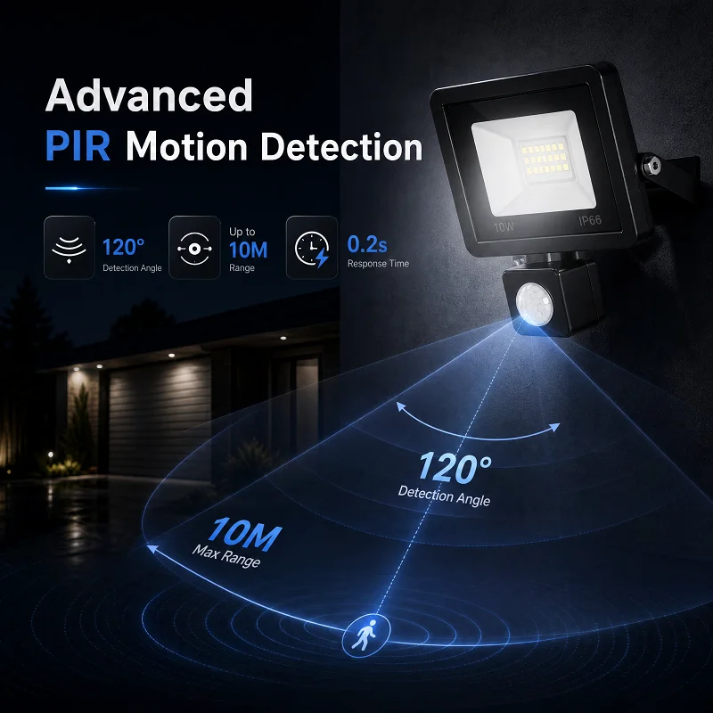 AC220V IP66 LED Flood Light PIR Motion Sensor Cool White Outdoor Security Spotlight
AC220V IP66 LED Flood Light PIR Motion Sensor Cool White Outdoor Security Spotlight