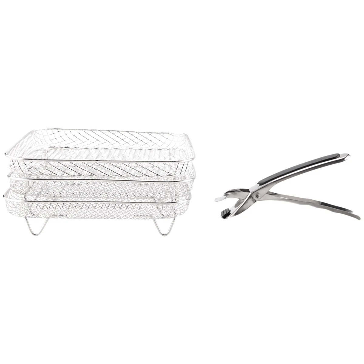 A61T-8 Inch Air Fryer Rack Square Three Stackable Racks,Stainless Steel Multi-Layer Dehydrator Rack,Air Fryer Accessories
A61T-8 Inch Air Fryer Rack Square Three Stackable Racks,Stainless Steel Multi-Layer Dehydrator Rack,Air Fryer Accessories
