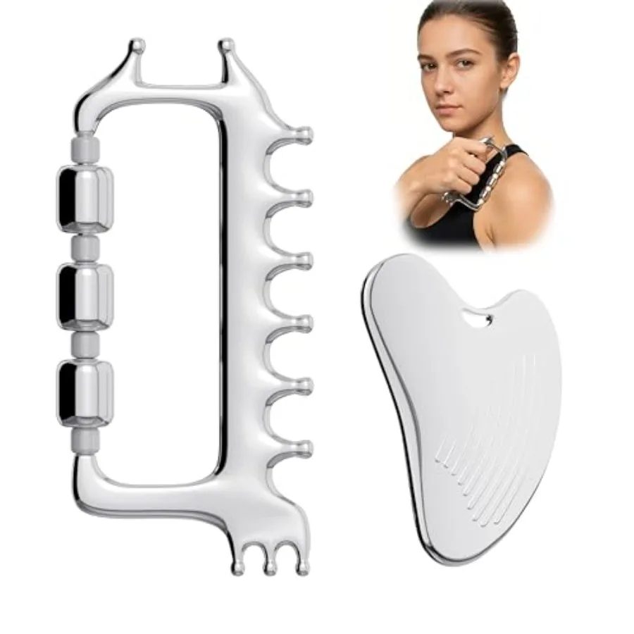 Gua Sha Facial Tools and Massager Set, Stainless Steel Skin Care Tools for Face and Body, 3-in-1 Head Massage Combs and Roller
Gua Sha Facial Tools and Massager Set, Stainless Steel Skin Care Tools for Face and Body, 3-in-1 Head Massage Combs and Roller