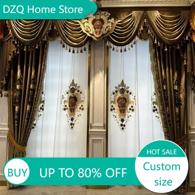 European Luxury Coffee-colored Valance Villa Living Room Curtain American Luxury Beautifully Decorated Bedroom Curtains
European Luxury Coffee-colored Valance Villa Living Room Curtain American Luxury Beautifully Decorated Bedroom Curtains