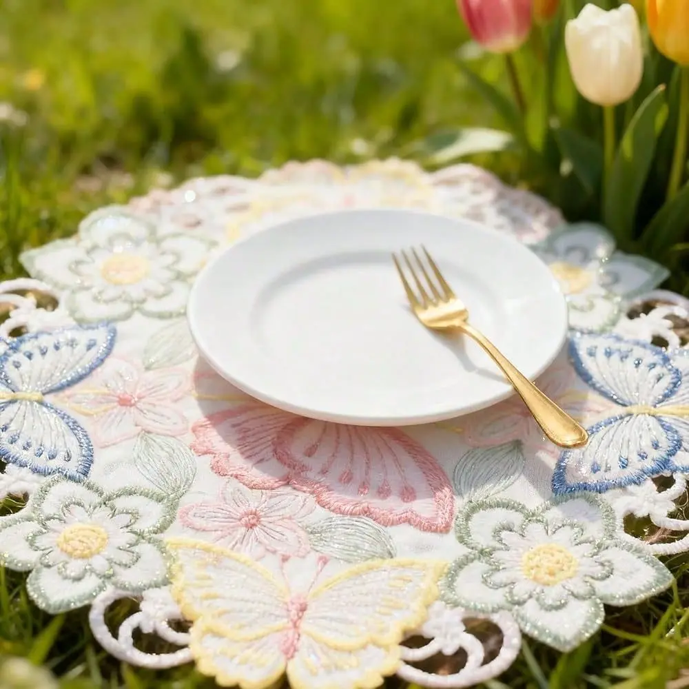 Embroidery 15 Round Butterfly Cutwork Placemats For Party Home Kitchen Dining Restaurant Spring Summer Doily Decoration Set Of
Embroidery 15 Round Butterfly Cutwork Placemats For Party Home Kitchen Dining Restaurant Spring Summer Doily Decoration Set Of