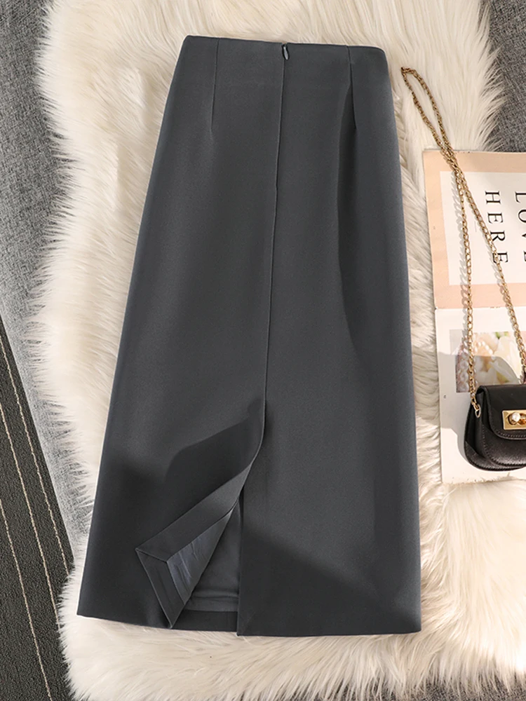 Gray Suit Half Skirt Women's Spring Autumn Medium Length High Waist Straight A-Line Wraparound Skirt Slimming Daily Casual
Gray Suit Half Skirt Women's Spring Autumn Medium Length High Waist Straight A-Line Wraparound Skirt Slimming Daily Casual
