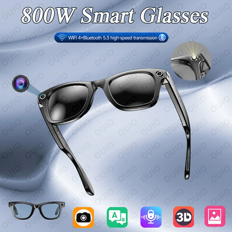 800 Вт пиксельные умные очки высокой четкости для мужчин и женщин, фотографии, видеозапись, 32 МП памяти, Bluetooth 5,3, умные очки с искусственным интеллектом 
800 Вт пиксельные умные очки высокой четкости для мужчин и женщин, фотографии, видеозапись, 32 МП памяти, Bluetooth 5,3, умные очки с искусственным интеллектом