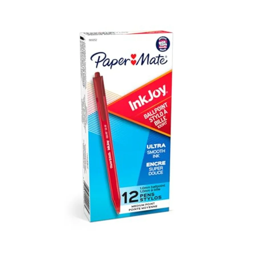 InkJoy 100RT Ballpoint Pens, Retractable, Medium Point 1.0mm,Red Ink, 12 Count - Ultra Smooth Ink, Teacher Supplies
InkJoy 100RT Ballpoint Pens, Retractable, Medium Point 1.0mm,Red Ink, 12 Count - Ultra Smooth Ink, Teacher Supplies