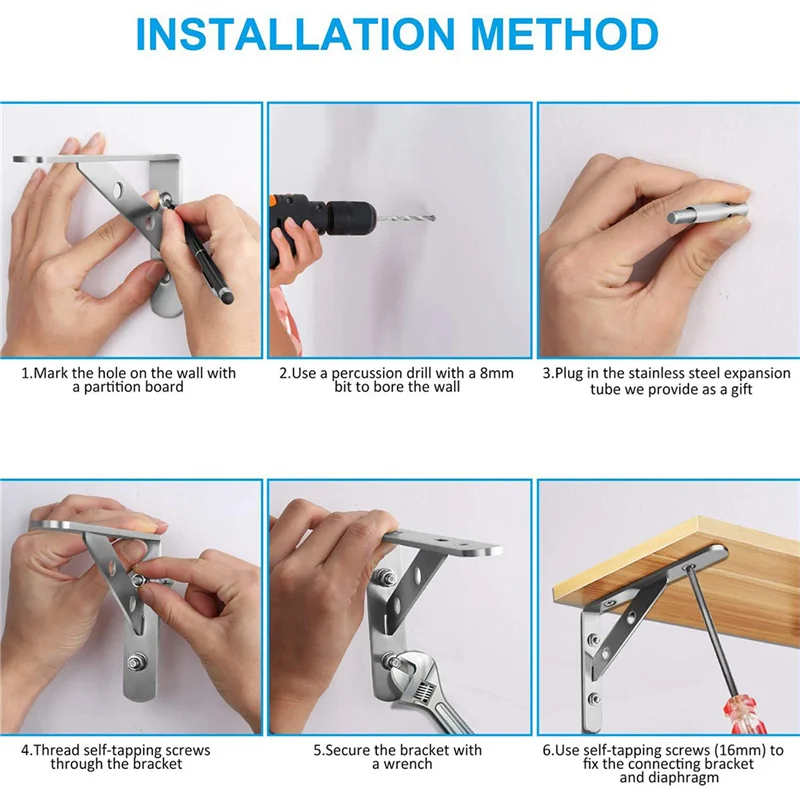 BAAJ-4 Pcs Wall Mounted Shelf Bracket 90 Degree Heavy Duty L Shelf Brackets Stainless Steel Support Joint(155X250mm)
BAAJ-4 Pcs Wall Mounted Shelf Bracket 90 Degree Heavy Duty L Shelf Brackets Stainless Steel Support Joint(155X250mm)