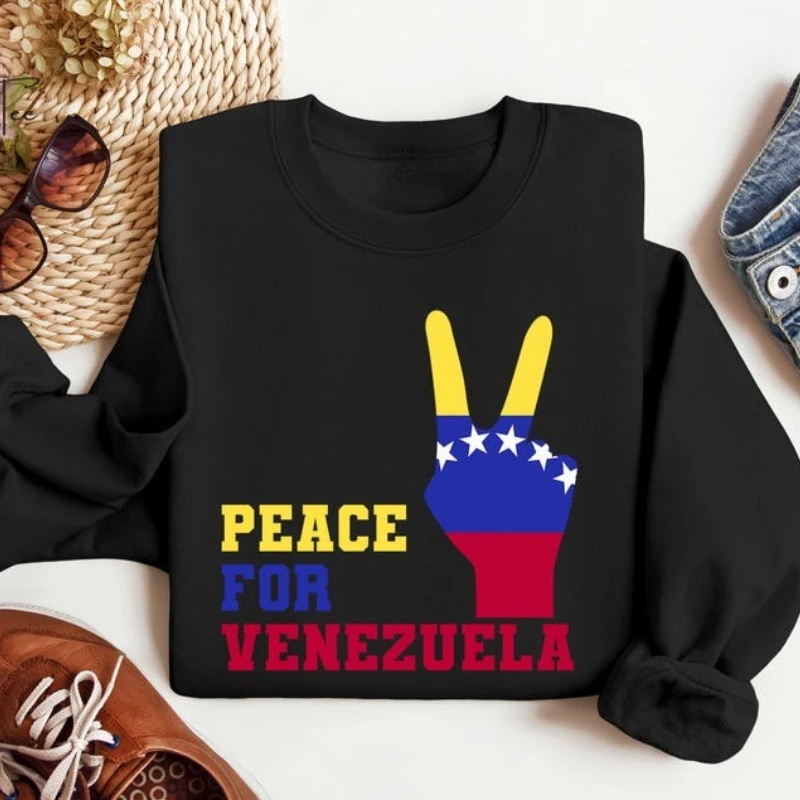 Толстовка с изображением Венесуэлы, флаг Венесуэли, свитшот со знаком мира, подарок гордости, Vzla Libre Unity, зимняя зимняя одежда для женщин
Толстовка с изображением Венесуэлы, флаг Венесуэли, свитшот со знаком мира, подарок гордости, Vzla Libre Unity, зимняя зимняя одежда для женщин