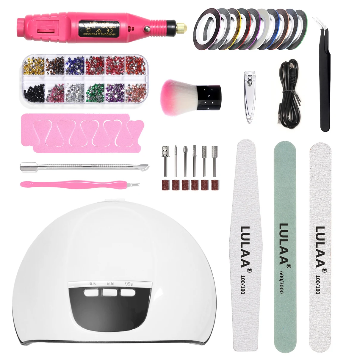 LULAA Manicure Set with Nail Drill Machine Kit Nail DIY Accessories Set Cannetille Nail Sequins Nail File Manicure Tools
LULAA Manicure Set with Nail Drill Machine Kit Nail DIY Accessories Set Cannetille Nail Sequins Nail File Manicure Tools