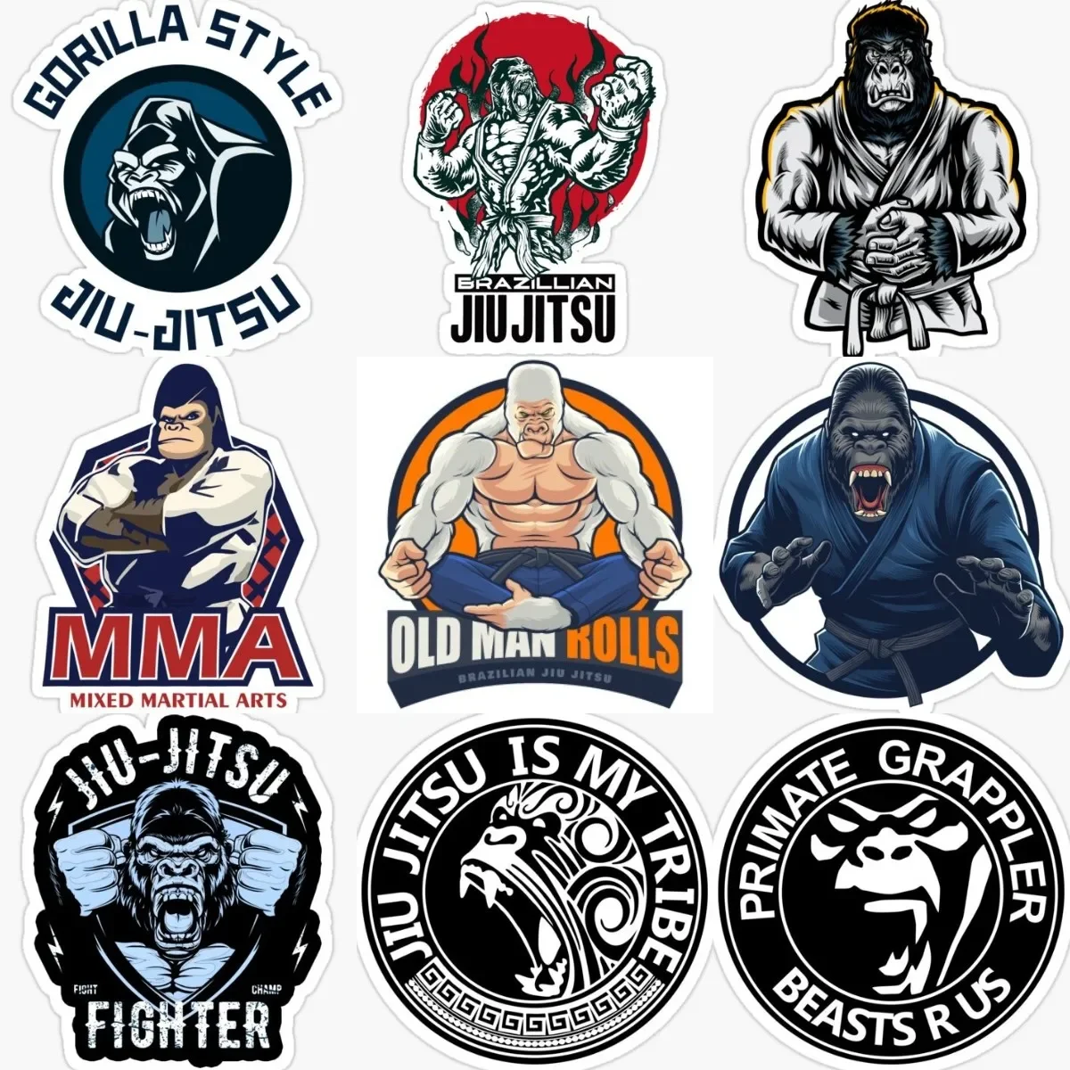 Gorilla Jiu-Jitsu Fighting Creative Badge Sticker Motorcycle Truck Car Camper Van Bicycle Off-road Helmet Wall Decal Assecories
Gorilla Jiu-Jitsu Fighting Creative Badge Sticker Motorcycle Truck Car Camper Van Bicycle Off-road Helmet Wall Decal Assecories