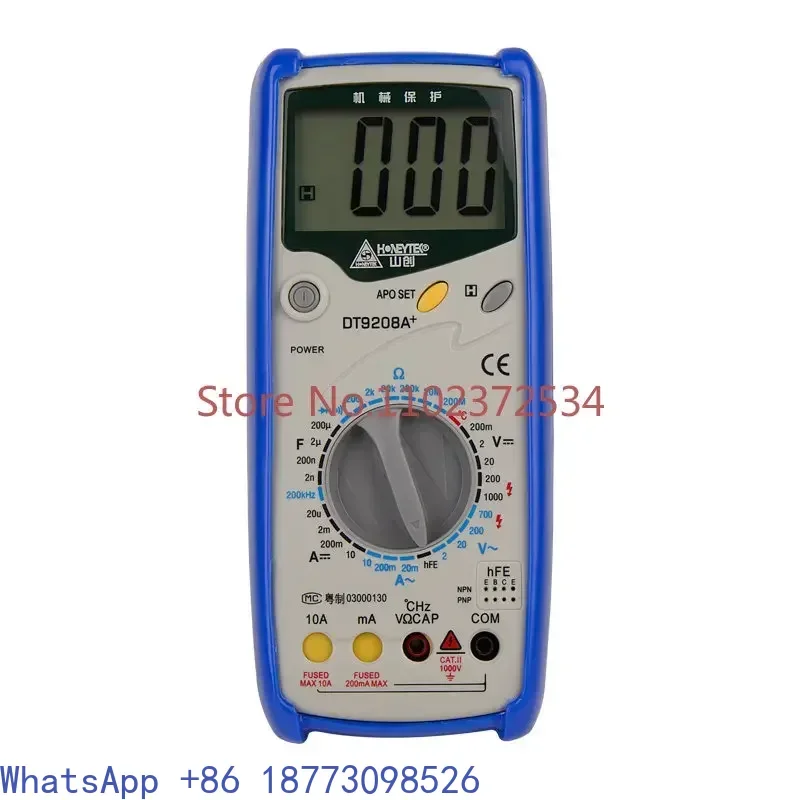 DT9208A+ Cheap Multimeter Meter tester Current AC / DC Voltage Resistance Capacitance Frequency Temperature Tester
DT9208A+ Cheap Multimeter Meter tester Current AC / DC Voltage Resistance Capacitance Frequency Temperature Tester