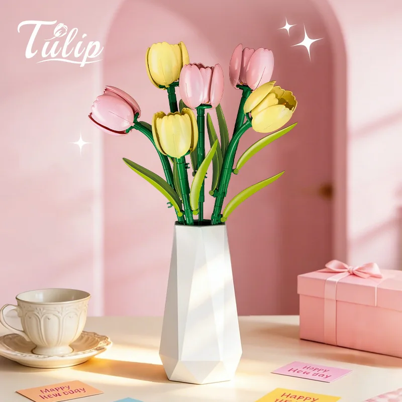 Elegant and Pure Building Block Flower Tulip Potted Plant Small Particle DIY Assembly Building Block Home Decor Small Ornament
Elegant and Pure Building Block Flower Tulip Potted Plant Small Particle DIY Assembly Building Block Home Decor Small Ornament
