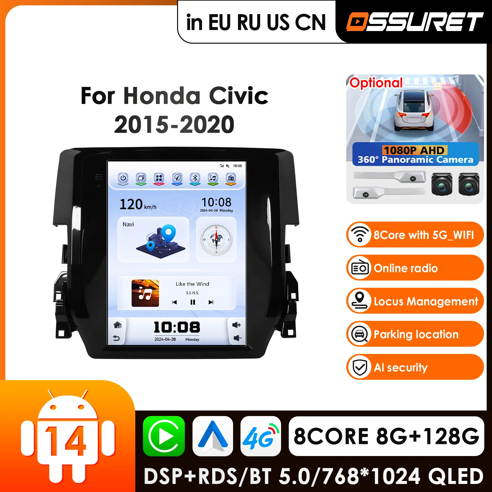 Автомобильная интеллектуальная система OSSURET 9.7: Android автомагнитола для Honda Civic 2015-2020, мультимедийное авторадио с Carplay и 4G видеоплеером
Автомобильная интеллектуальная система OSSURET 9.7: Android автомагнитола для Honda Civic 2015-2020, мультимедийное авторадио с Carplay и 4G видеоплеером