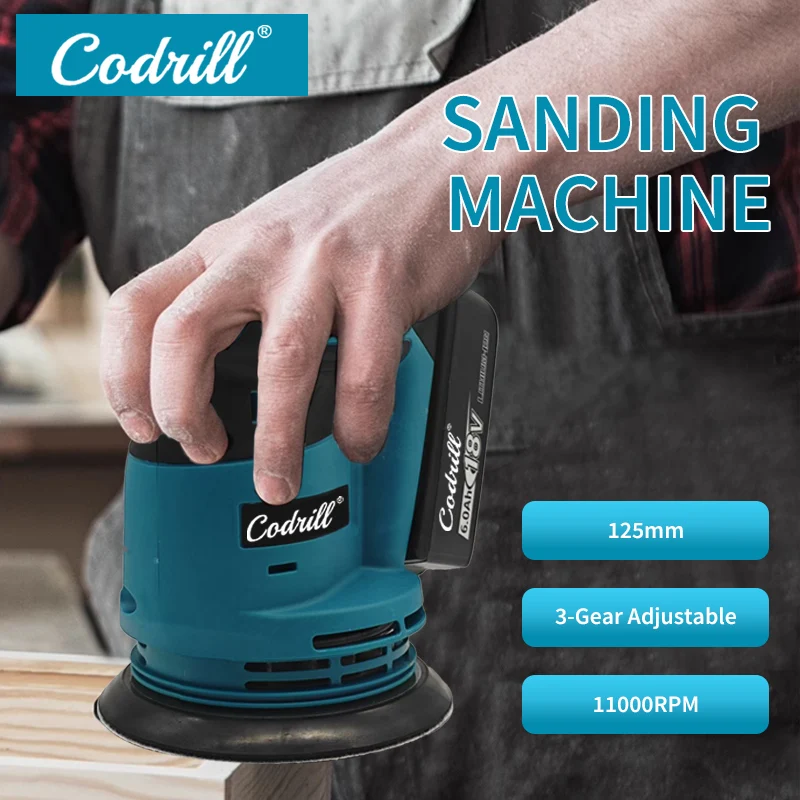 Cordless Disc 18V Rechargeable Random Orbital Sander Woodworking Sanding Putty Polishing Bare Tools For Makita Battery PIN 
Cordless Disc 18V Rechargeable Random Orbital Sander Woodworking Sanding Putty Polishing Bare Tools For Makita Battery PIN