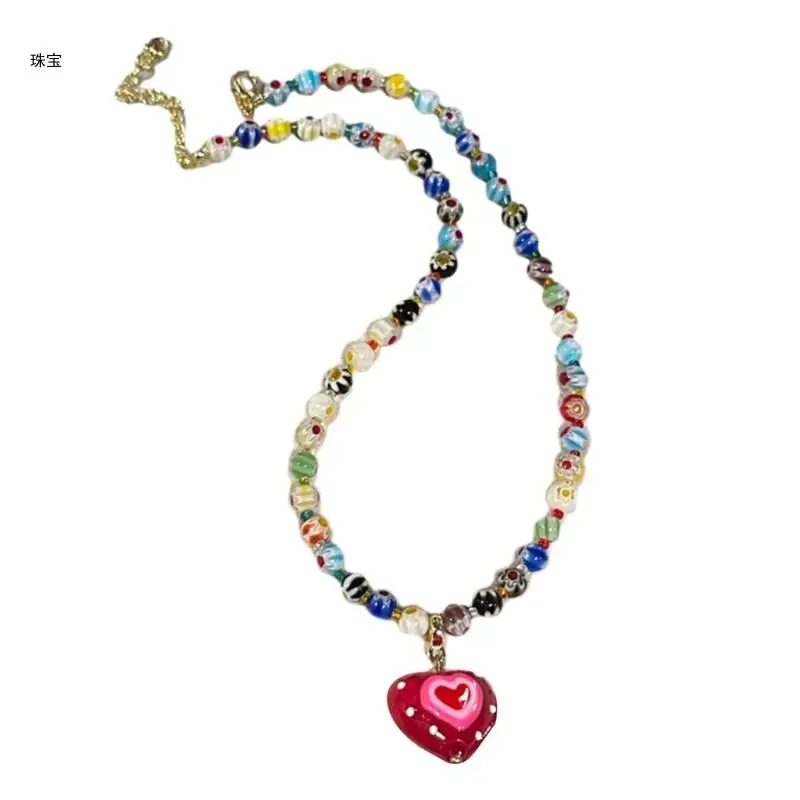 X5QE Colored Seed Bead Coloured Glaze Bead Necklace Summer Red Love Necklace Jewelry
X5QE Colored Seed Bead Coloured Glaze Bead Necklace Summer Red Love Necklace Jewelry