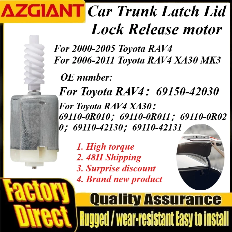 For Toyota RAV4/RAV4 XA30 MK3 FC-280ST-16200 DC 12V Car Trunk Latch Lid Lock Release Motor Brand New Auto Spare Accessoires DIY
For Toyota RAV4/RAV4 XA30 MK3 FC-280ST-16200 DC 12V Car Trunk Latch Lid Lock Release Motor Brand New Auto Spare Accessoires DIY
