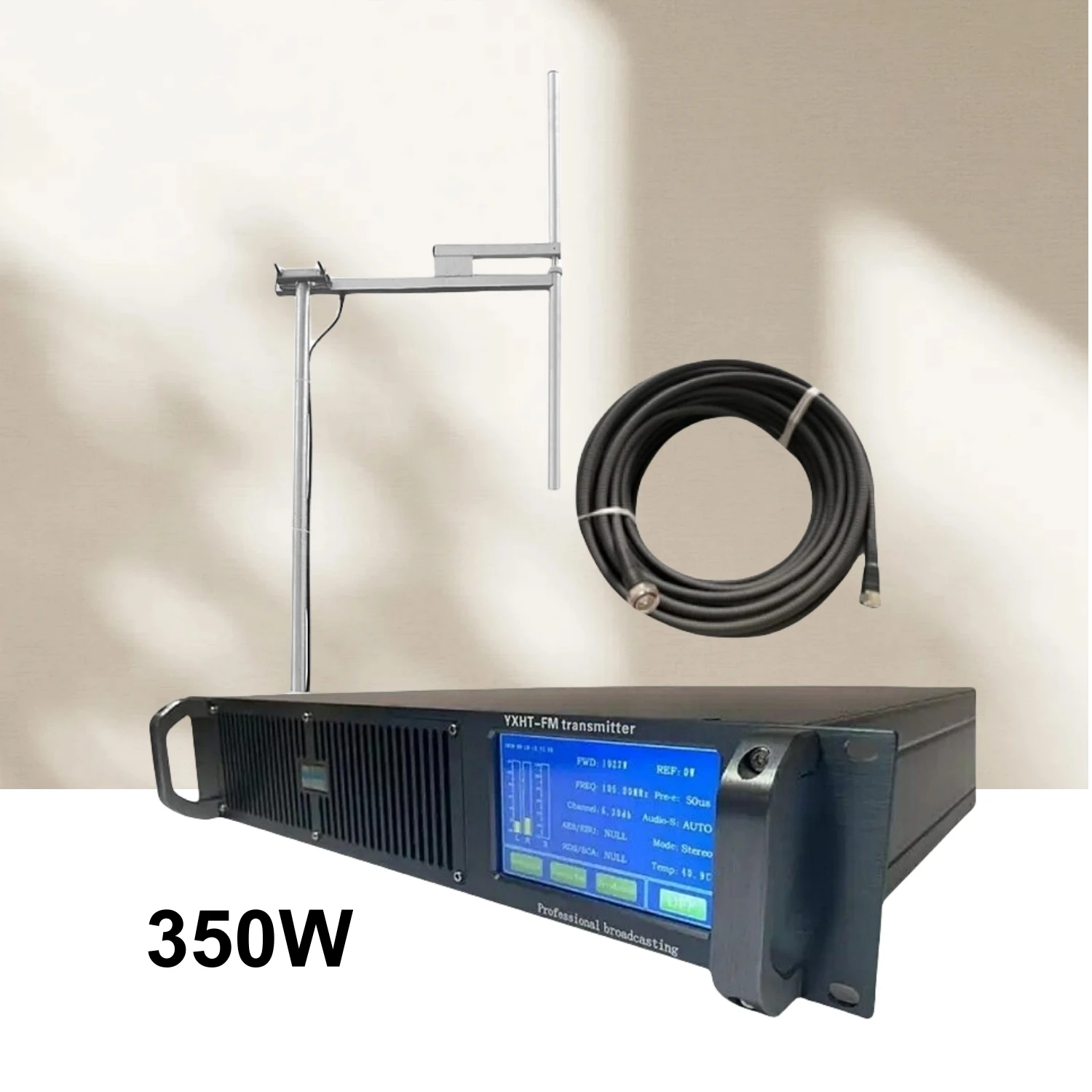 YXHT-2, 350W FM Transmitter + 1-Bay Antenna + 30 Meters Cable For Radio Station
YXHT-2, 350W FM Transmitter + 1-Bay Antenna + 30 Meters Cable For Radio Station