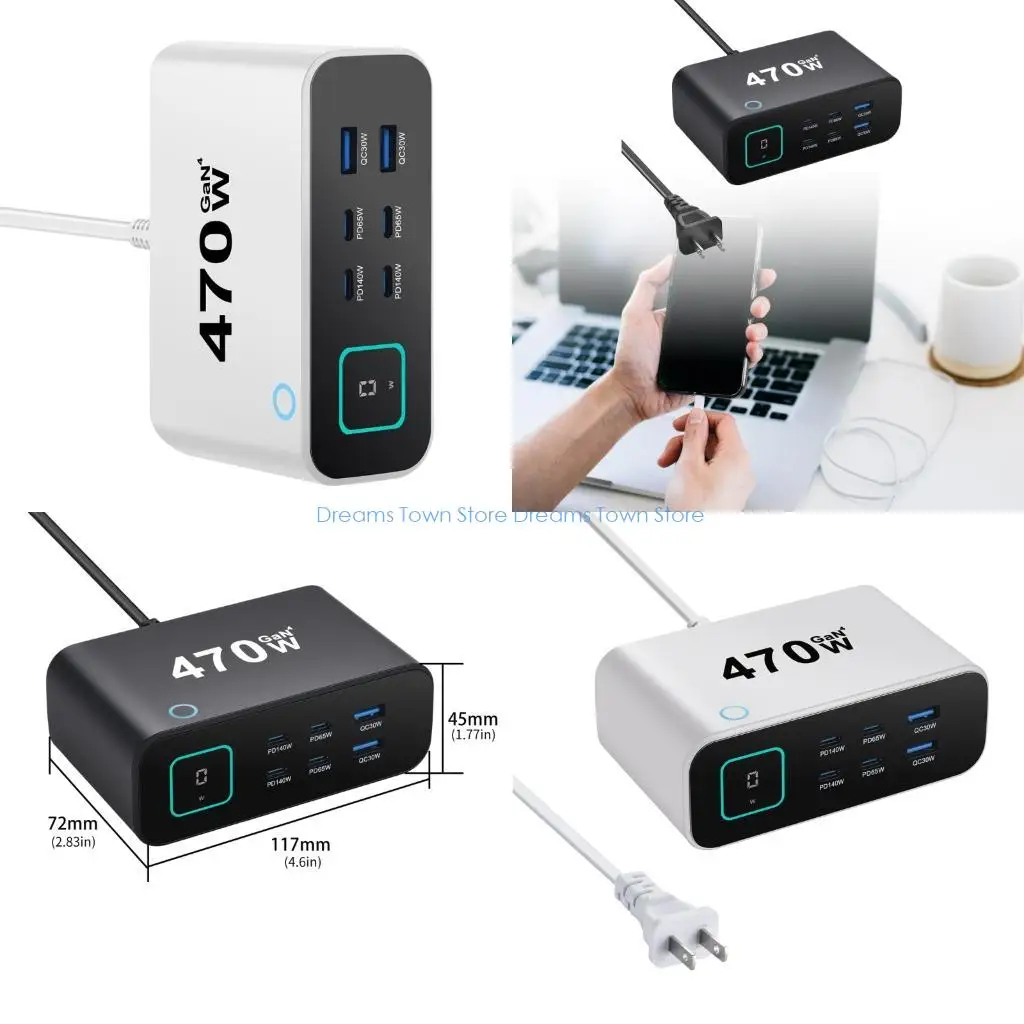 HX6A Универсальное зарядное устройство мощностью 470 Вт с двойным портом USB C для быстрой зарядки
HX6A Универсальное зарядное устройство мощностью 470 Вт с двойным портом USB C для быстрой зарядки