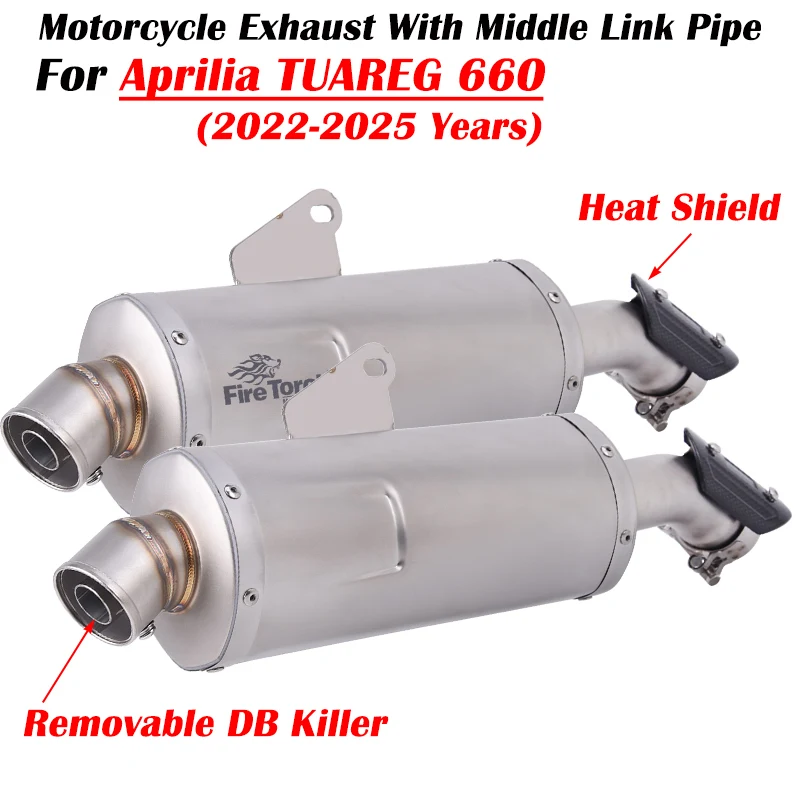 For Aprilia Tuareg 660 2022 2023 2024 2025 Motorcycle Exhaust Escape System Modified Muffler With Middle Link Pipe DB Killer
For Aprilia Tuareg 660 2022 2023 2024 2025 Motorcycle Exhaust Escape System Modified Muffler With Middle Link Pipe DB Killer