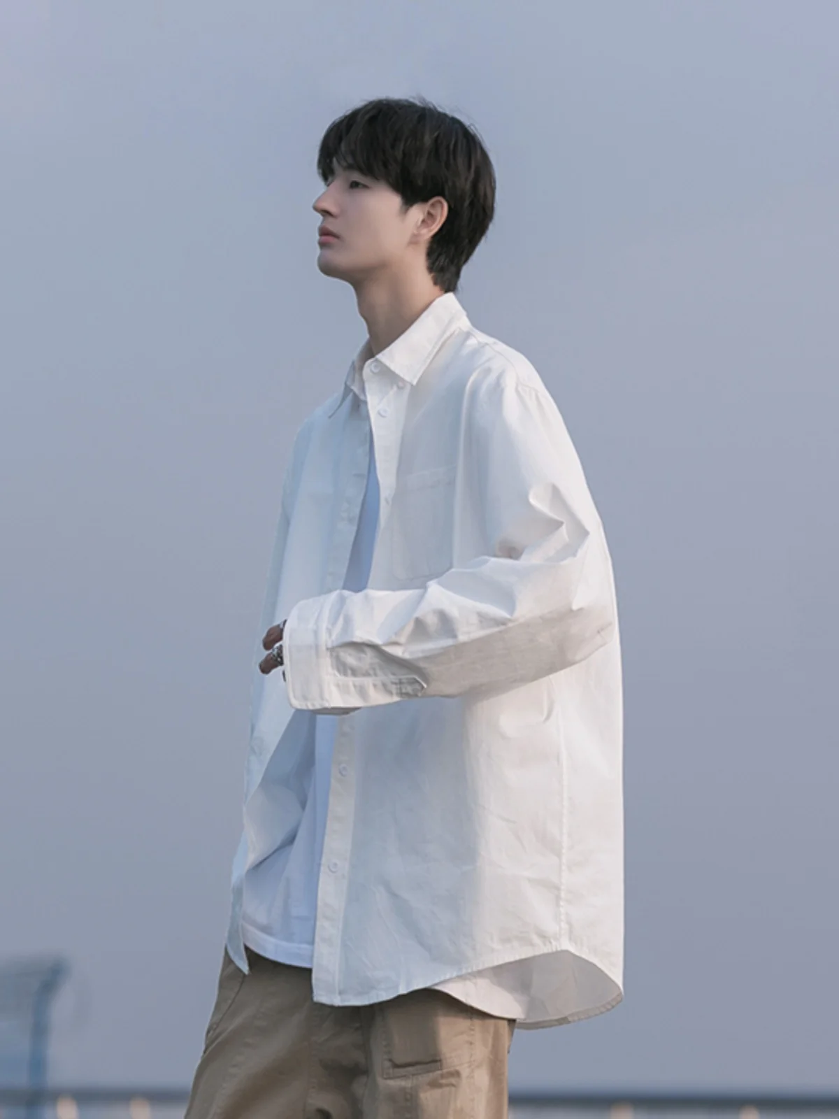 White Summer Thin Loose Men's irt Sun Protection Outerwear y Trendy ort Sve Workwear irt Button down Youth Fas...
White Summer Thin Loose Men's irt Sun Protection Outerwear y Trendy ort Sve Workwear irt Button down Youth Fas...