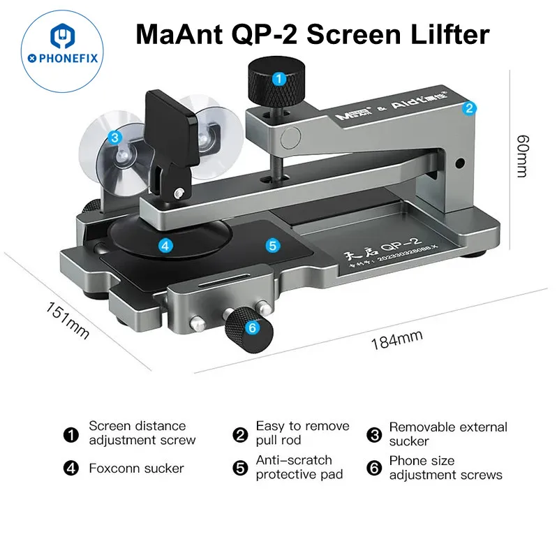 MaAnt QP-2 Phone Screen Separator With Powerful Suction cups Heating Free Removal Clamp Phone Back Cover Battery Screen Removal
MaAnt QP-2 Phone Screen Separator With Powerful Suction cups Heating Free Removal Clamp Phone Back Cover Battery Screen Removal