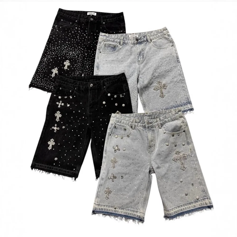 Retro Gothic Y2k Sweatpants Oversized Iron Diamond Pattern Denim Shorts for Men Hip Hop Punk Low Waist Gym Shorts Streetwear
Retro Gothic Y2k Sweatpants Oversized Iron Diamond Pattern Denim Shorts for Men Hip Hop Punk Low Waist Gym Shorts Streetwear