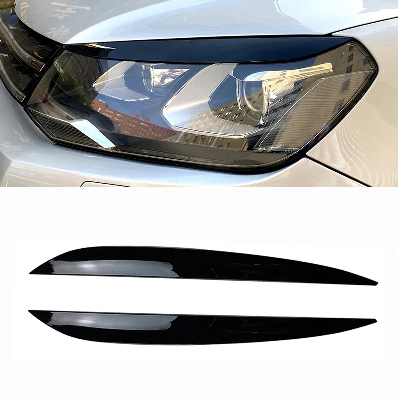 

Car Eyelids Lids ABS Carbon Fiber Eyebrow Auto Headlight Lamp Eyebrows Cover Trim Stickers For Volkswagen VW Touareg 2010-2018