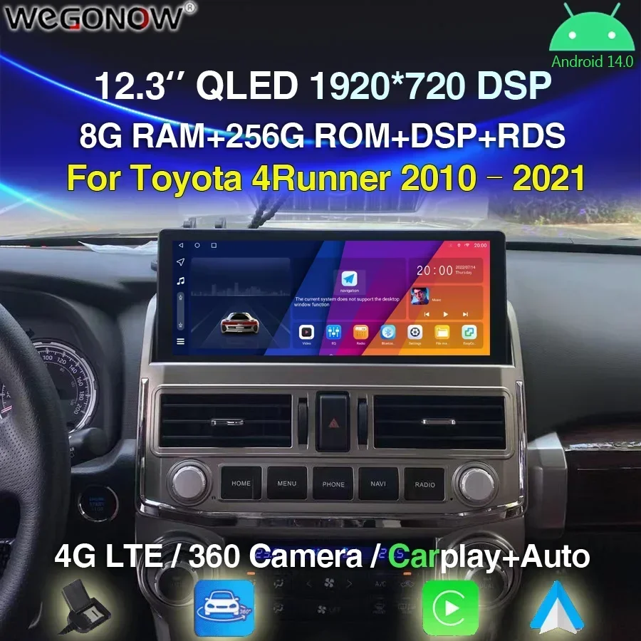 Автомобильный DVD-плеер Carplay, 360 дюйма, Android 12,3, 8 ГБ + 14,0 ГБ, GPS, Wi-Fi, Bluetooth, радио, 4G LTE, для Toyota 4runner 256-2010
Автомобильный DVD-плеер Carplay, 360 дюйма, Android 12,3, 8 ГБ + 14,0 ГБ, GPS, Wi-Fi, Bluetooth, радио, 4G LTE, для Toyota 4runner 256-2010