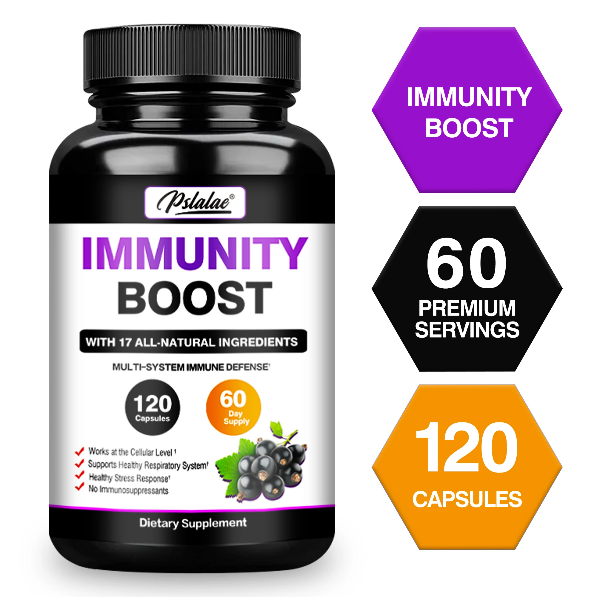 Immunity Boost Capsules - Enhance Body Defense, Healthy Respiratory System, Boosts Immunity - with Elderberry, Vitamin C, Zinc
Immunity Boost Capsules - Enhance Body Defense, Healthy Respiratory System, Boosts Immunity - with Elderberry, Vitamin C, Zinc
