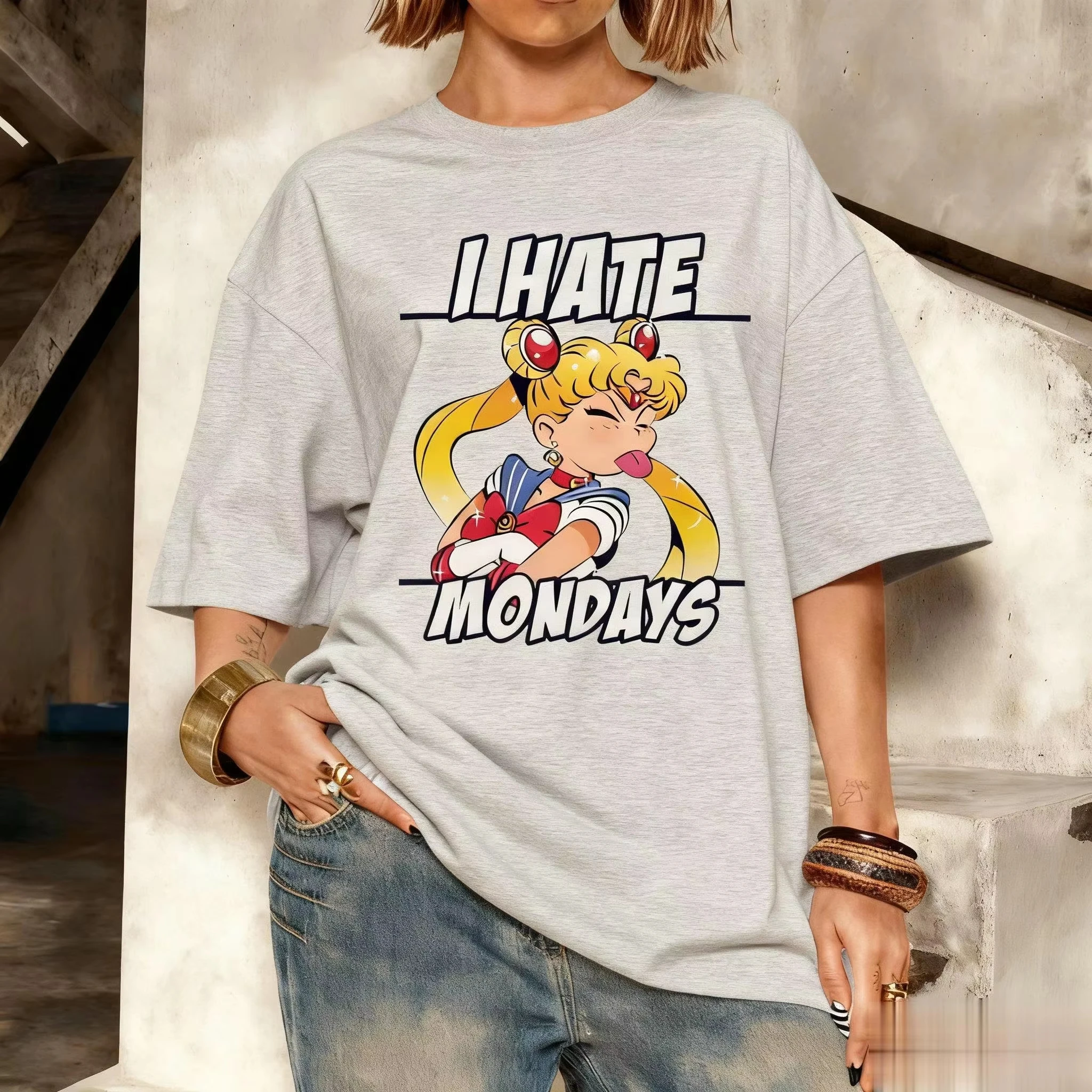 2026 New Hot Summer 2026 Anime Sailor Moon I Hate Mondays T-shirt Women Men Short Sleeve Tees Streetwear Kawaii Graphic Print
2026 New Hot Summer 2026 Anime Sailor Moon I Hate Mondays T-shirt Women Men Short Sleeve Tees Streetwear Kawaii Graphic Print