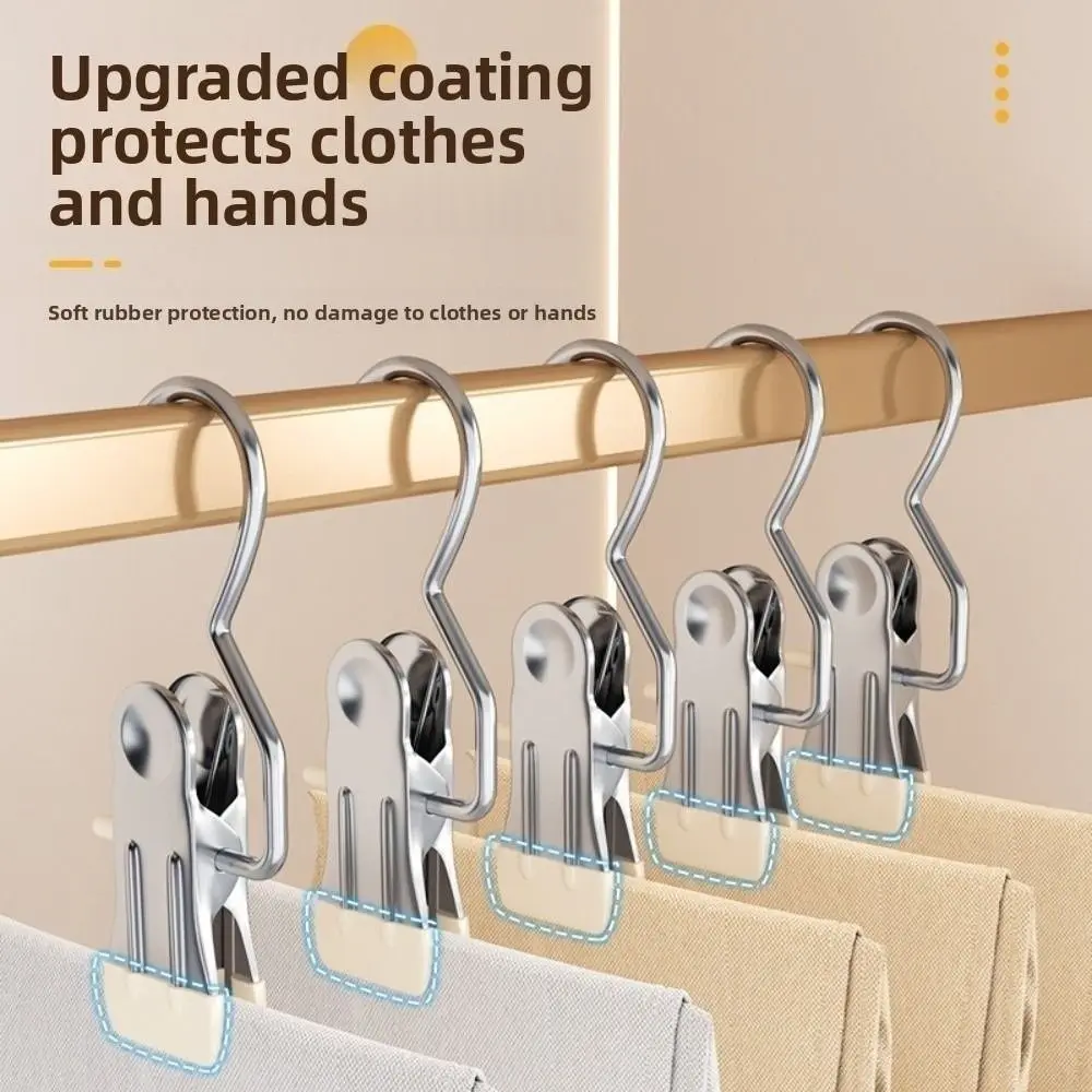 30Pcs Stainless Steel Closet Clothespins Portable Hanging Wardrobe Clothes Clip Hangers with Hook Space Saving
30Pcs Stainless Steel Closet Clothespins Portable Hanging Wardrobe Clothes Clip Hangers with Hook Space Saving