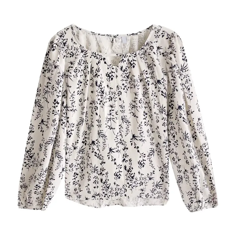 French retro floral round neck lantern sleeve autumn sun protection slimming temperament shirt
French retro floral round neck lantern sleeve autumn sun protection slimming temperament shirt