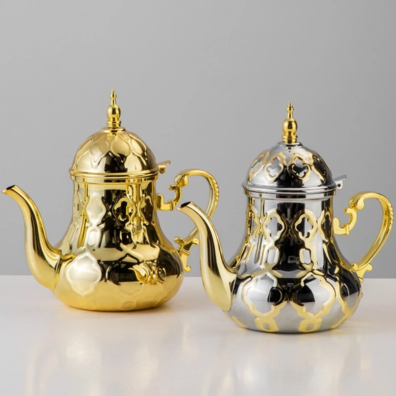 New 1.2L Thick Stainless Steel Teapot Golden Silver Tea Pot with Infuser Coffee Pot Induction Cooker Tea Kettle Water Kettle
New 1.2L Thick Stainless Steel Teapot Golden Silver Tea Pot with Infuser Coffee Pot Induction Cooker Tea Kettle Water Kettle