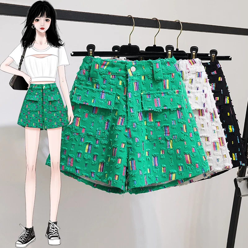 High Waist Thin Denim Shorts for Women Summer New Style Patchwork Hole Design Slimming Wide Leg Pants
High Waist Thin Denim Shorts for Women Summer New Style Patchwork Hole Design Slimming Wide Leg Pants