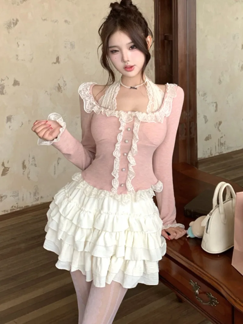 Дизайнерский топ с кружевной вставкой и эффектом двухслойности, универсальный, с длинными рукавами, имитация двух частей, в стиле Wood Grain
Дизайнерский топ с кружевной вставкой и эффектом двухслойности, универсальный, с длинными рукавами, имитация двух частей, в стиле Wood Grain