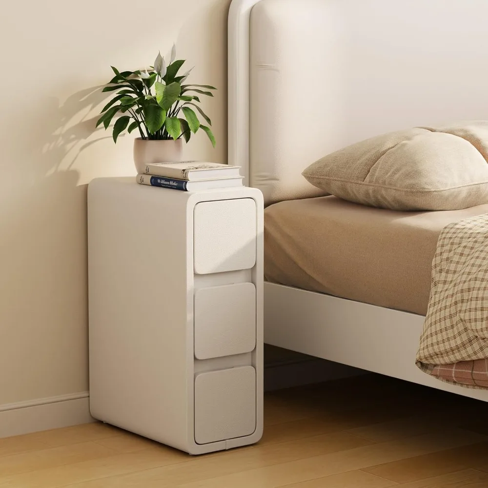 narrow nightstand - narrow bedside table with drawers, wood small nightstand with leather surface for bedroom, white - 7.9" w
narrow nightstand - narrow bedside table with drawers, wood small nightstand with leather surface for bedroom, white - 7.9" w