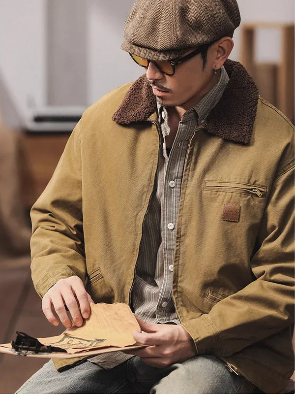 Thiened Oversized American Sle Detroit Jaet Men's Winter Fce Lined Retro Casual Cotton Coat Loose Fit Zipper Closure
Thiened Oversized American Sle Detroit Jaet Men's Winter Fce Lined Retro Casual Cotton Coat Loose Fit Zipper Closure