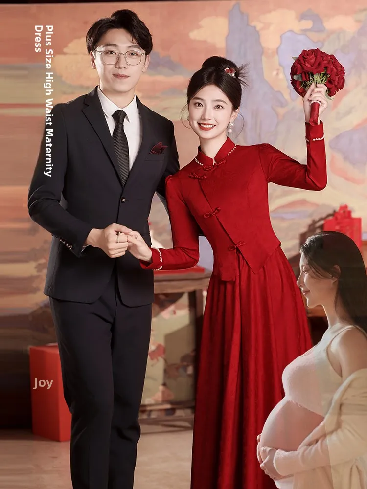 New Chinese Sle Long Sve Wedding Dr for Bride Large Size Red Engagement Pregnant Women Belly Covering Long ...
New Chinese Sle Long Sve Wedding Dr for Bride Large Size Red Engagement Pregnant Women Belly Covering Long ...