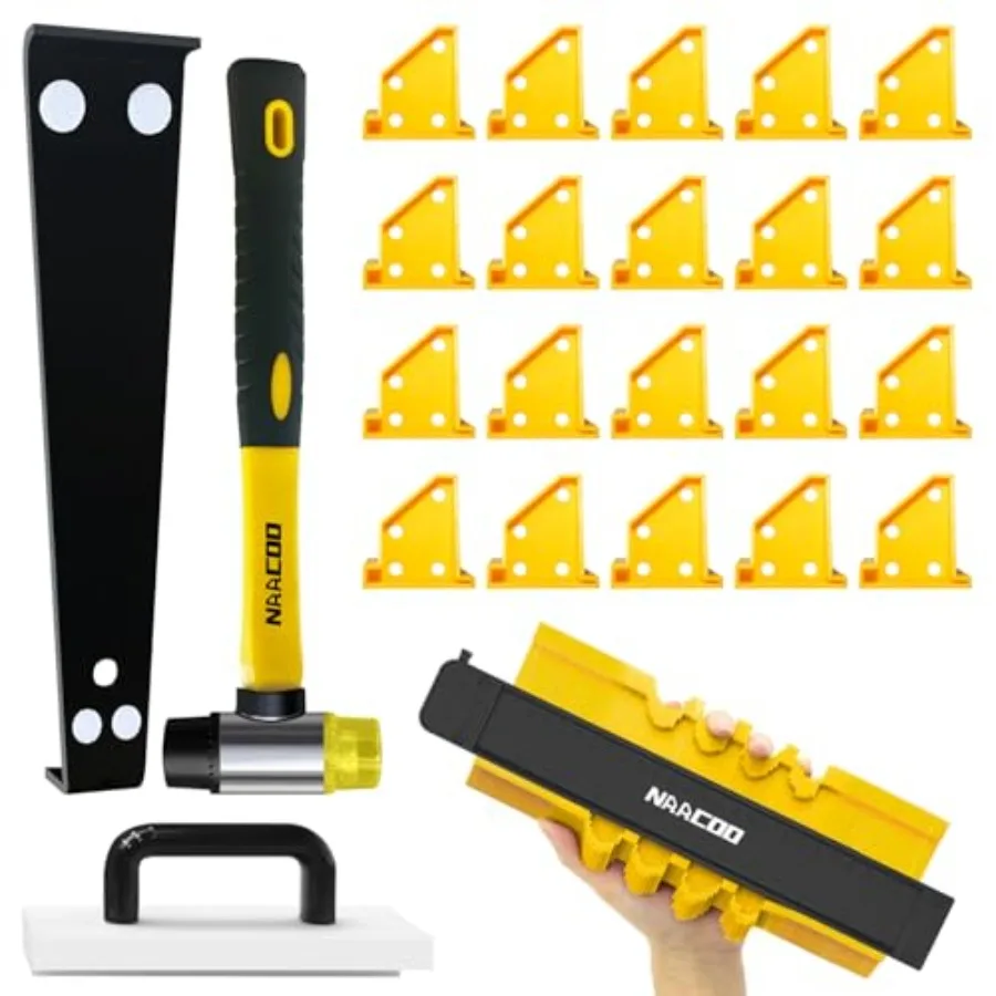 Laminate Flooring Tools, P Installation Kit, Profional Vinyl Flooring Tools - Tapping Block with Handle, 10" Contour Gauge, Pul
Laminate Flooring Tools, P Installation Kit, Profional Vinyl Flooring Tools - Tapping Block with Handle, 10" Contour Gauge, Pul