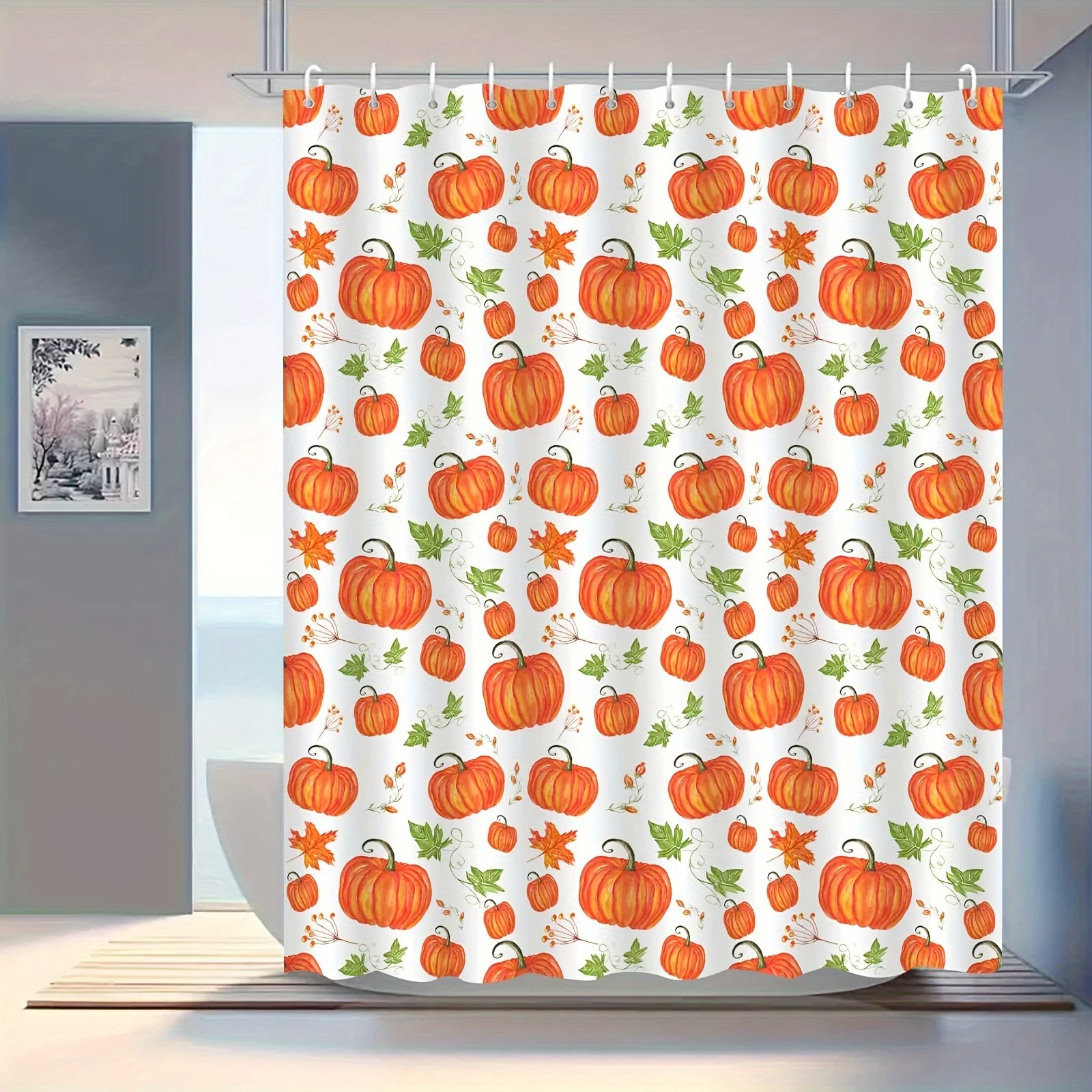 Pumpkin Pattern Shower Curtain, Machine Washable, Knit Weave, All-Season Vegetable Theme Bath Decor
Pumpkin Pattern Shower Curtain, Machine Washable, Knit Weave, All-Season Vegetable Theme Bath Decor