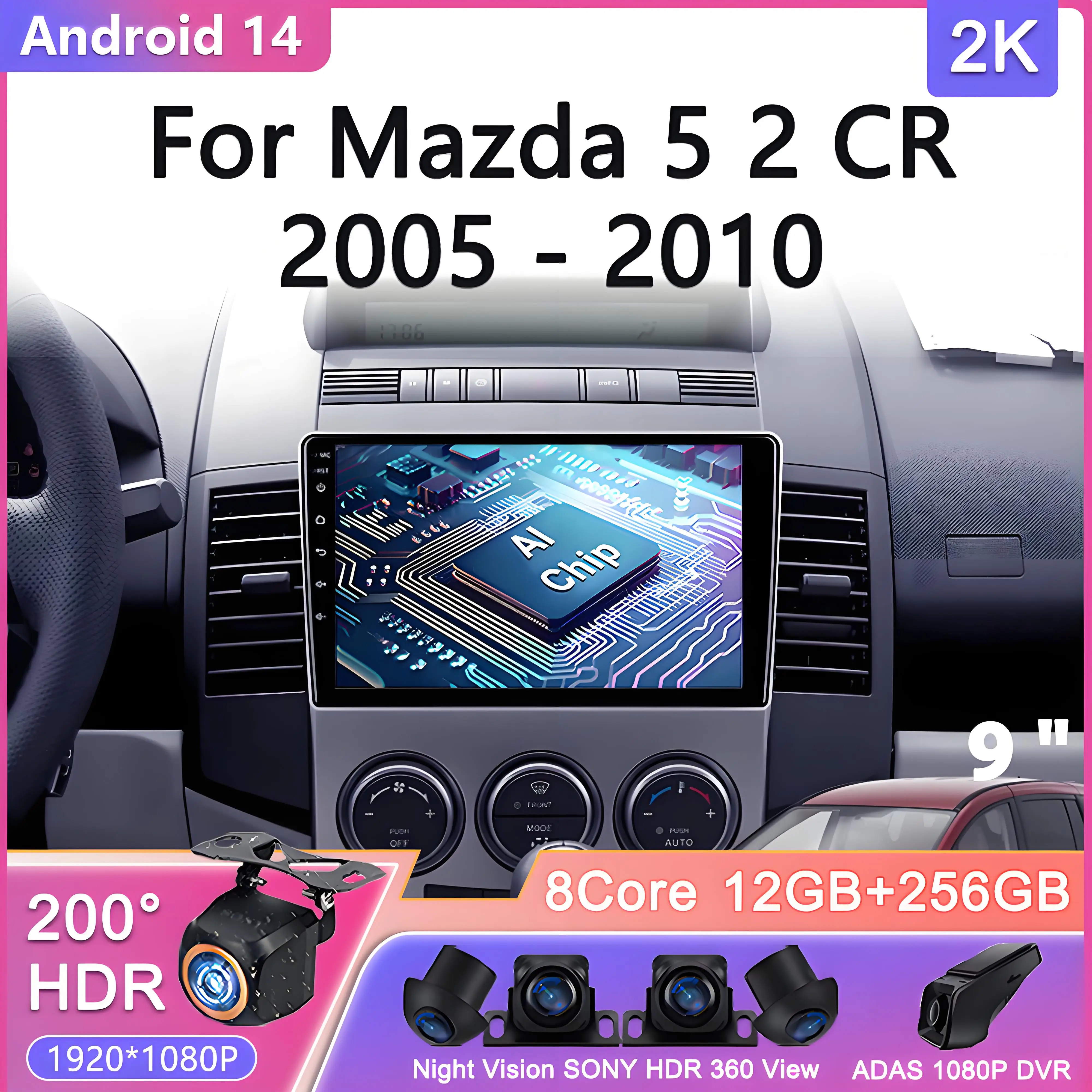 Android 14 For Mazda 5 2 CR 2005 - 2010 Car Radio Multimedia Video Player Navigation Video player Car radio Autoradio car radio
Android 14 For Mazda 5 2 CR 2005 - 2010 Car Radio Multimedia Video Player Navigation Video player Car radio Autoradio car radio