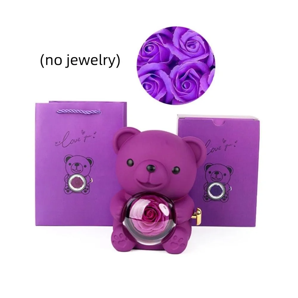 Креативная вращающаяся роза, шкатулка для драгоценностей, мыло, цветок, красный медведь, подарочная коробка, ожерелье для хранения, розовое кольцо, подарочный чехол на свадьбу 
Креативная вращающаяся роза, шкатулка для драгоценностей, мыло, цветок, красный медведь, подарочная коробка, ожерелье для хранения, розовое кольцо, подарочный чехол на свадьбу