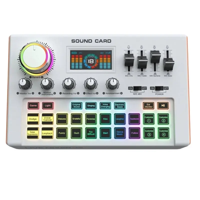 AT82-External Sound Card For Live For Live Streaming Music Recording Karaoke Singing Gaming Y300 Audio Mixer Board
AT82-External Sound Card For Live For Live Streaming Music Recording Karaoke Singing Gaming Y300 Audio Mixer Board