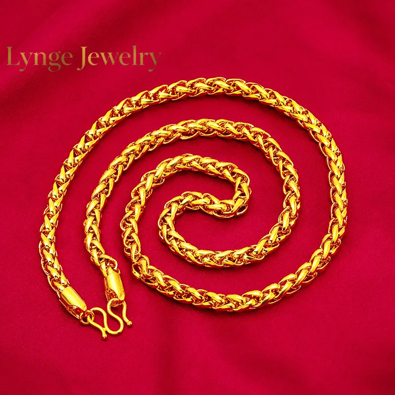 Lynge Jewelry Men 24K Gold AU999 Pure Gold Hemp Rope Necklace - Solid durable, pull-resistant, non-deformable for long use
Lynge Jewelry Men 24K Gold AU999 Pure Gold Hemp Rope Necklace - Solid durable, pull-resistant, non-deformable for long use