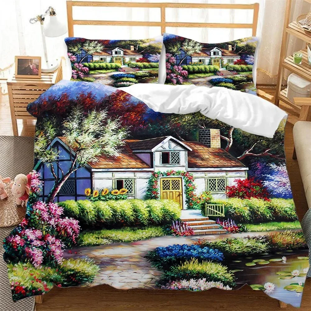 Beautiful Painting Duvet Cover Set King Queen Size Polyester Bedding Set for Kids Boys Girls Comforter Cover House Tree Pattern
Beautiful Painting Duvet Cover Set King Queen Size Polyester Bedding Set for Kids Boys Girls Comforter Cover House Tree Pattern