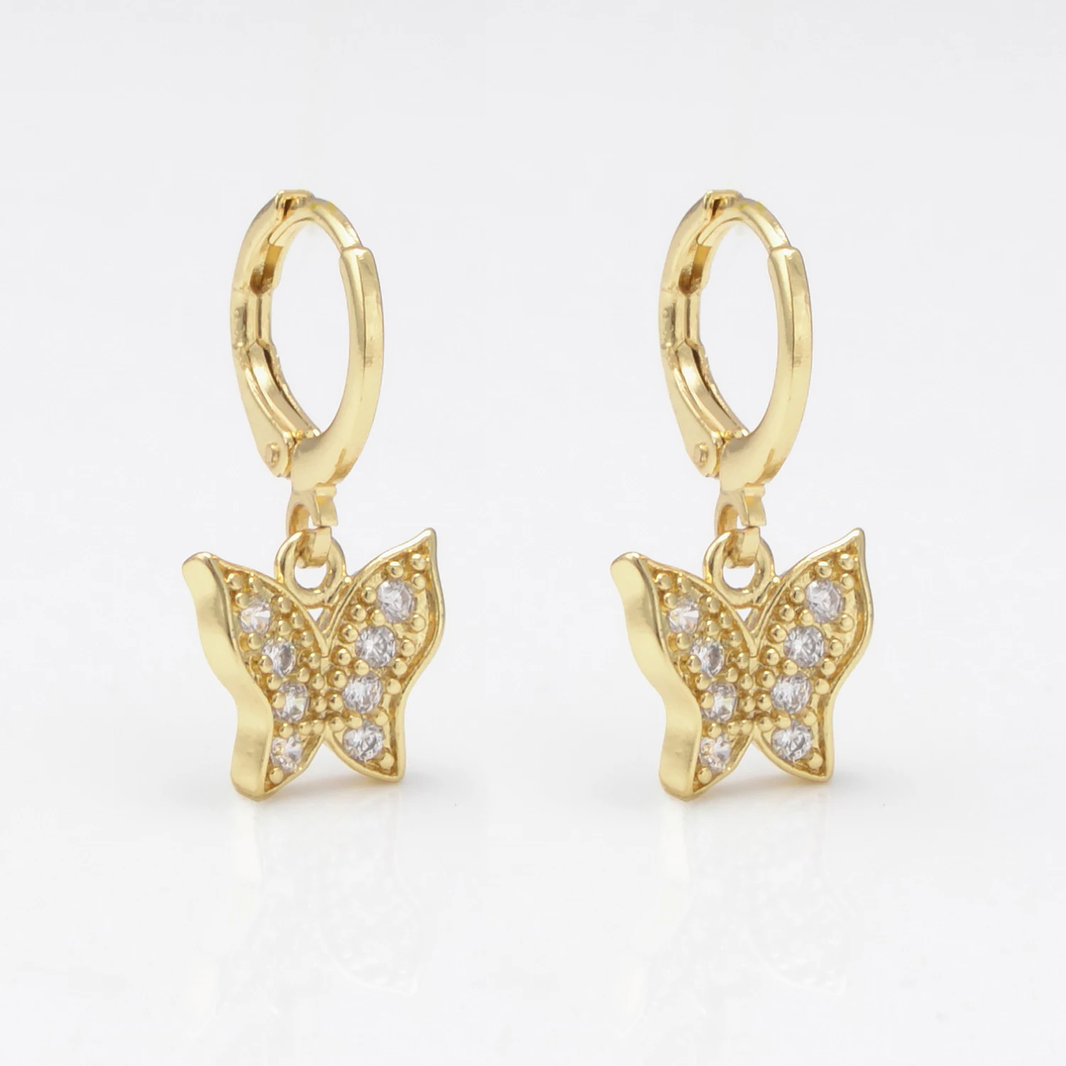 Gold Color Korean Earring Elegant Luxury Zircon Crystal Butterfly Eardrops for Women Personality Fashion Jewelry Gifts Wholesale
Gold Color Korean Earring Elegant Luxury Zircon Crystal Butterfly Eardrops for Women Personality Fashion Jewelry Gifts Wholesale