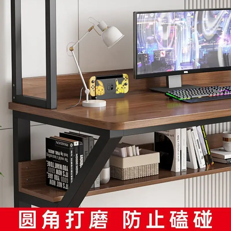 Desktop computer desk household desk with bookshelf integrated combination small apartment student writing learning table hole
Desktop computer desk household desk with bookshelf integrated combination small apartment student writing learning table hole