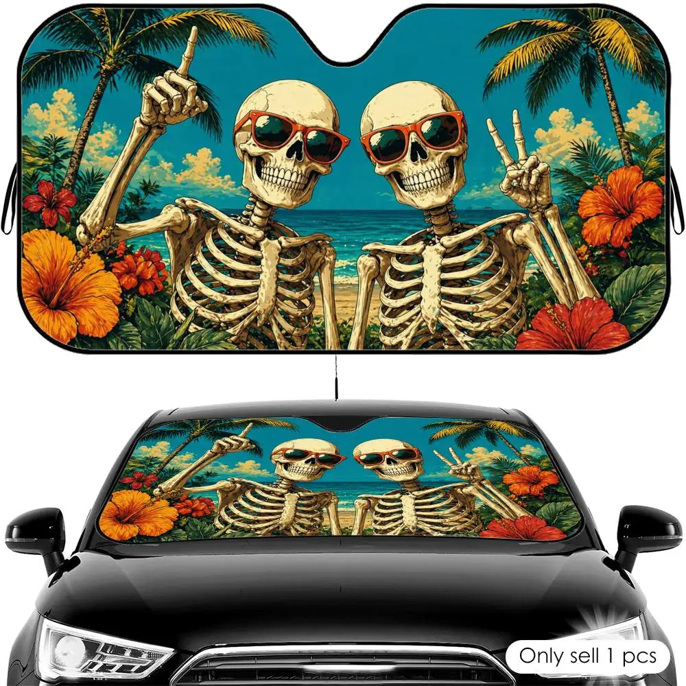 Beach Skeleton Vacation Sun Visor Car Front Windshield Shade UV Block Heat Shield Foldable Universal Fit Cover
Beach Skeleton Vacation Sun Visor Car Front Windshield Shade UV Block Heat Shield Foldable Universal Fit Cover