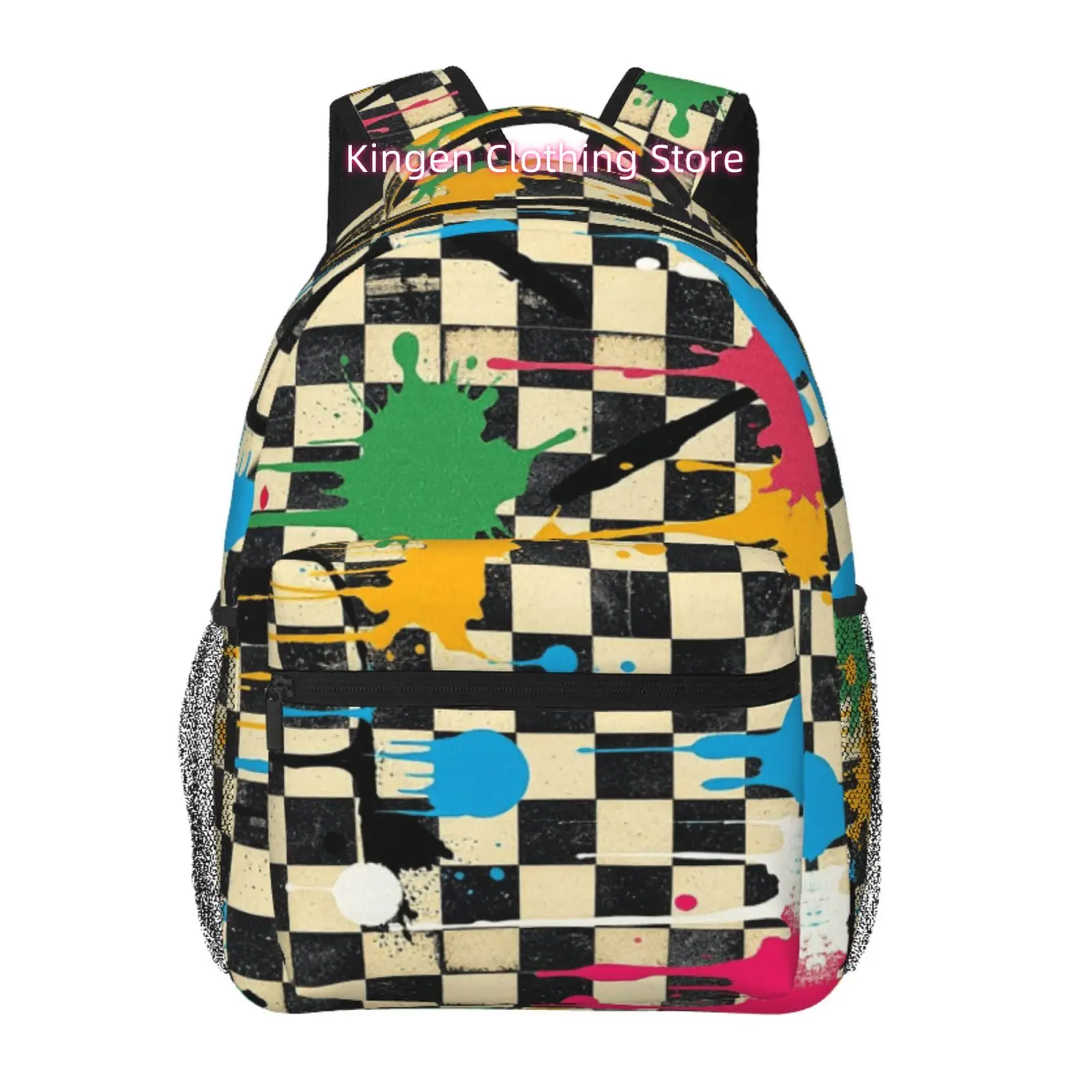 Vintage Checkerboard Color Splash Graffiti Print Travel Hiking Backpacks, Ideal for Ipads And Laptops, Comfortable and Lightweig
Vintage Checkerboard Color Splash Graffiti Print Travel Hiking Backpacks, Ideal for Ipads And Laptops, Comfortable and Lightweig
