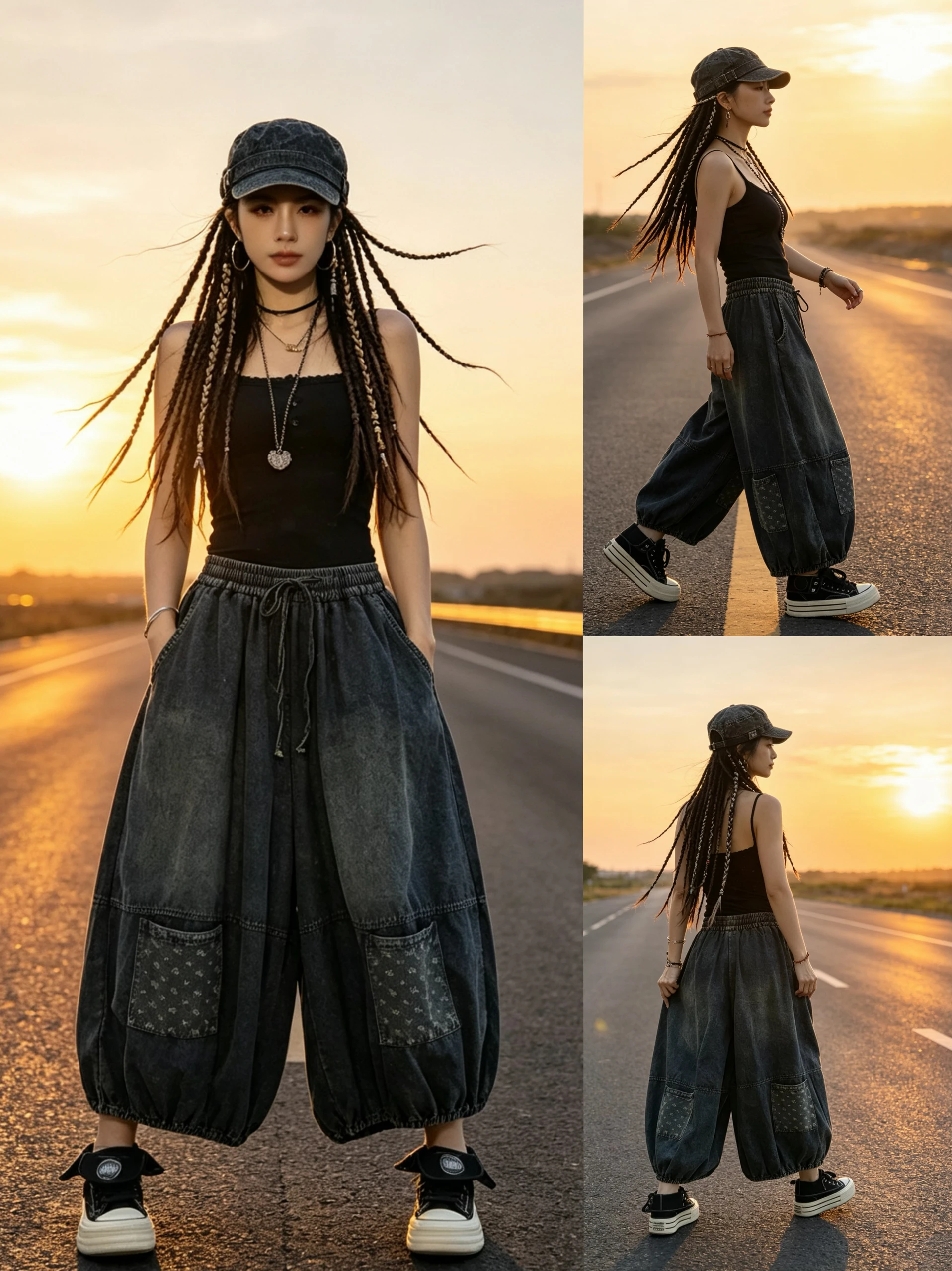Retro Patchwork Denim Wide Leg Pants Women's Summer New Loose Casual Elastic Waist Lantern Pants Ladies High Waist Jeans
Retro Patchwork Denim Wide Leg Pants Women's Summer New Loose Casual Elastic Waist Lantern Pants Ladies High Waist Jeans