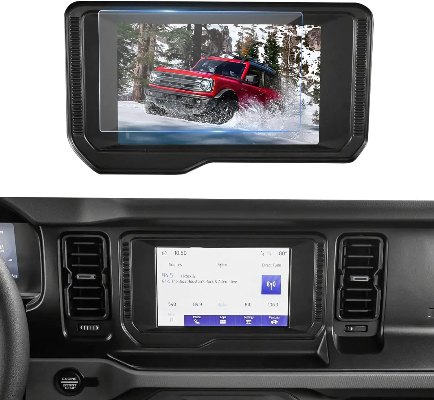 For 2021-2023 Bronco Sport Base Big Bend Outer Banks Badlands SYNC3 8INCH gps Navigation Tempered glass Screen film protector
For 2021-2023 Bronco Sport Base Big Bend Outer Banks Badlands SYNC3 8INCH gps Navigation Tempered glass Screen film protector